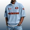 49ers Est 1944 Waffle Stand Collar Half Zip Polo Shirt 3