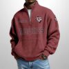 Aggies Est 1894 Waffle Stand Collar Half Zip Sweatshirt
