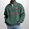 Aggies Est 1894 Waffle Stand Collar Half Zip Sweatshirt 4