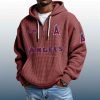 Angels Est 1961 Quarter Zip Waffle Hoodie