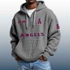 Angels Est 1961 Quarter Zip Waffle Hoodie 6