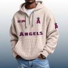 Angels Est 1961 Quarter Zip Waffle Hoodie 7