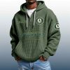 Athletics Est 1968 Quarter Zip Waffle Hoodie