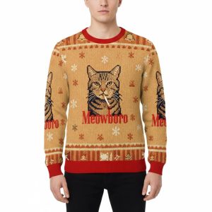 Funny Realistic Cat Meme Ugly Christmas Sweater