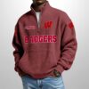 Badgers Est 1889 Waffle Stand Collar Half Zip Sweatshirt