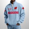 Badgers Est 1889 Waffle Stand Collar Half Zip Sweatshirt 3