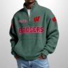 Badgers Est 1889 Waffle Stand Collar Half Zip Sweatshirt 4