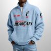 Bearcats Est 1885 Waffle Stand Collar Half Zip Sweatshirt 3
