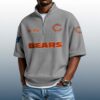 Bears Est 1920 Waffle Stand Collar Half Zip Polo Shirt 4