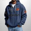 Bengals Est 1967 Half Zip Waffle Hoodie1