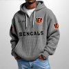Bengals Est 1967 Half Zip Waffle Hoodie2