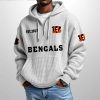 Bengals Est 1967 Half Zip Waffle Hoodie4