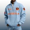 Bengals Est 1967 Stand Collar Half Zip Waffle Sweatshirt 2