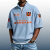 Bengals Est 1967 Waffle Stand Collar Half Zip Polo Shirt 2