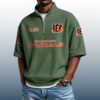 Bengals Est 1967 Waffle Stand Collar Half Zip Polo Shirt 3