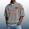 Bengals Est 1967 Waffle Stand Collar Half Zip Polo Shirt 4