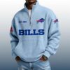 Bills Est 1959 Stand Collar Half Zip Waffle Sweatshirt