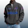 Bills Est 1959 Stand Collar Half Zip Waffle Sweatshirt 2
