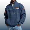 Broncos Est 1959 Stand Collar Half Zip Waffle Sweatshirt