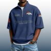 Broncos Est 1959 Waffle Stand Collar Half Zip Polo Shirt