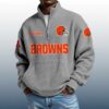 Browns Est 1944 Stand Collar Half Zip Waffle Sweatshirt 4
