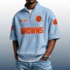 Browns Est 1944 Waffle Stand Collar Half Zip Polo Shirt 2