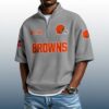 Browns Est 1944 Waffle Stand Collar Half Zip Polo Shirt 4