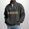 Buffaloes Est 1890 Waffle Stand Collar Half Zip Sweatshirt