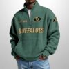 Buffaloes Est 1890 Waffle Stand Collar Half Zip Sweatshirt 3