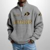 Buffaloes Est 1890 Waffle Stand Collar Half Zip Sweatshirt 4