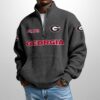 Bulldogs Est 1892 Waffle Stand Collar Half Zip Sweatshirt