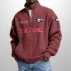 Bulldogs Est 1892 Waffle Stand Collar Half Zip Sweatshirt 2