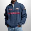 Bulldogs Est 1892 Waffle Stand Collar Half Zip Sweatshirt 4