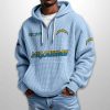 Chargers Est 1959 Half Zip Waffle Hoodie