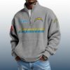 Chargers Est 1959 Stand Collar Half Zip Waffle Sweatshirt 4