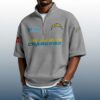 Chargers Est 1959 Waffle Stand Collar Half Zip Polo Shirt 4