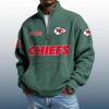Chiefs Est 1959 Stand Collar Half Zip Waffle Sweatshirt 4