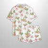 Christmas Mahjong Watercolor Cocktails Satin Pajama Set 2