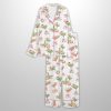 Christmas Mahjong Watercolor Cocktails Satin Pajama Set 3