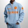 Clemson Est 1885 Waffle Stand Collar Half Zip Sweatshirt 2
