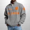 Clemson Est 1885 Waffle Stand Collar Half Zip Sweatshirt 3