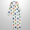 Colourful Holiday Merry Christmas Tree Satin Pajama Set 3