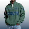 Colts Est 1953 Stand Collar Half Zip Waffle Sweatshirt 4