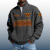 Commanders Est 1932 Stand Collar Half Zip Waffle Sweatshirt