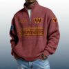 Commanders Est 1932 Stand Collar Half Zip Waffle Sweatshirt 3