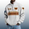 Commanders Est 1932 Stand Collar Half Zip Waffle Sweatshirt 4
