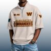 Commanders Est 1932 Waffle Stand Collar Half Zip Polo Shirt