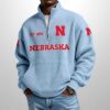 Cornhuskers Est 1890 Waffle Stand Collar Half Zip Sweatshirt 3