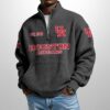 Cougars Est 1946 Waffle Stand Collar Half Zip Sweatshirt 2