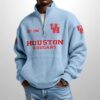 Cougars Est 1946 Waffle Stand Collar Half Zip Sweatshirt 3